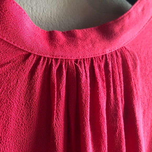 JCrew drapey popover shirt in bright rose - Picture 5 of 5